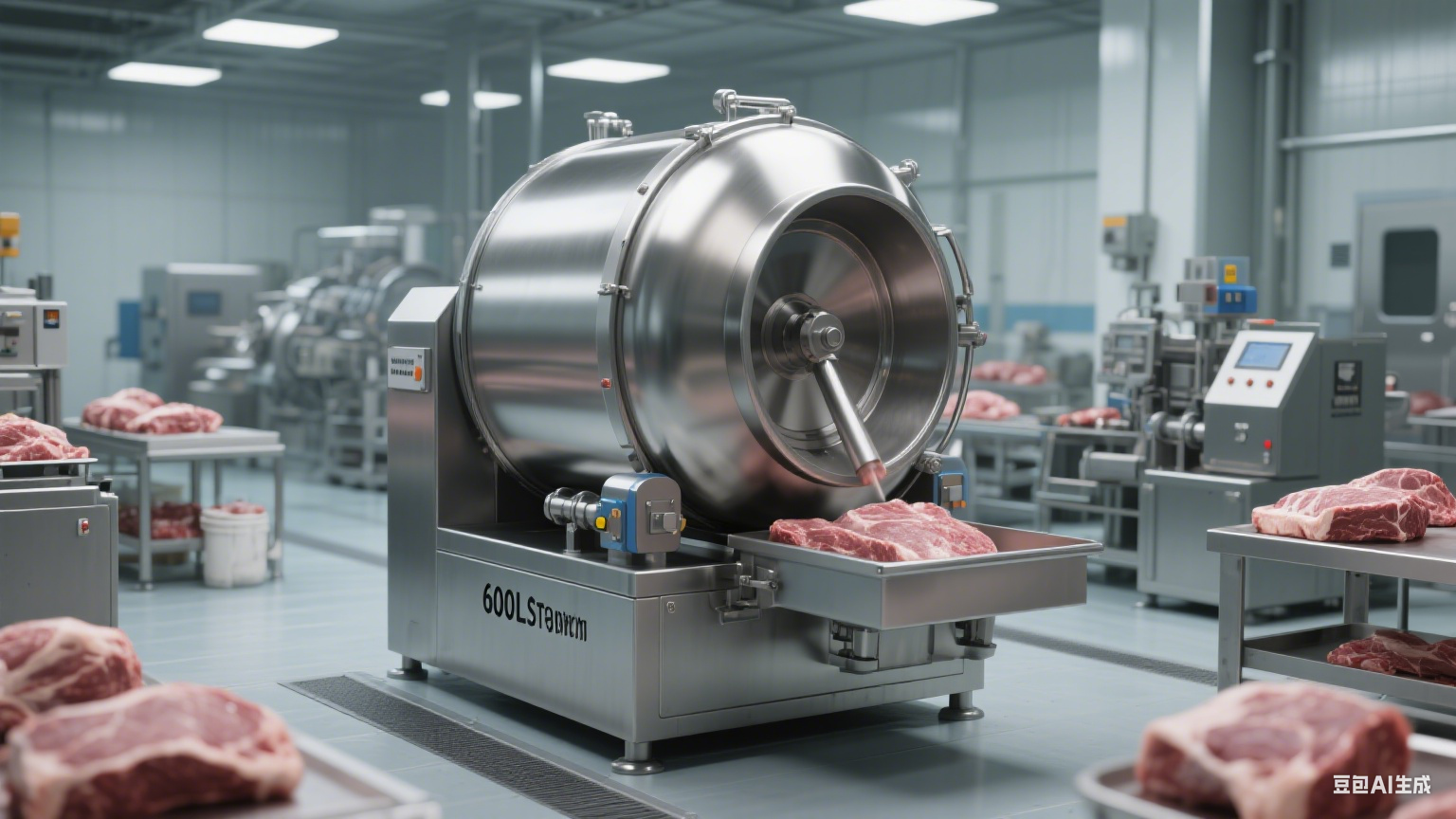 600L的不锈钢液压滚揉机是怎样运作的？容量大的好处是什么？(1)