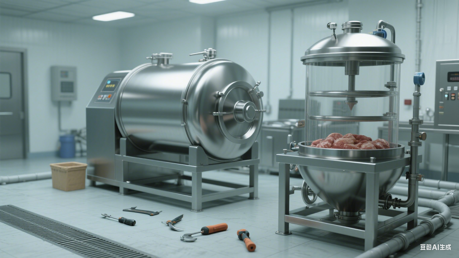 卧式与立式真空滚揉机的外形差异解析(1) 卧式与立式真空滚揉机的外形差异解析(1)