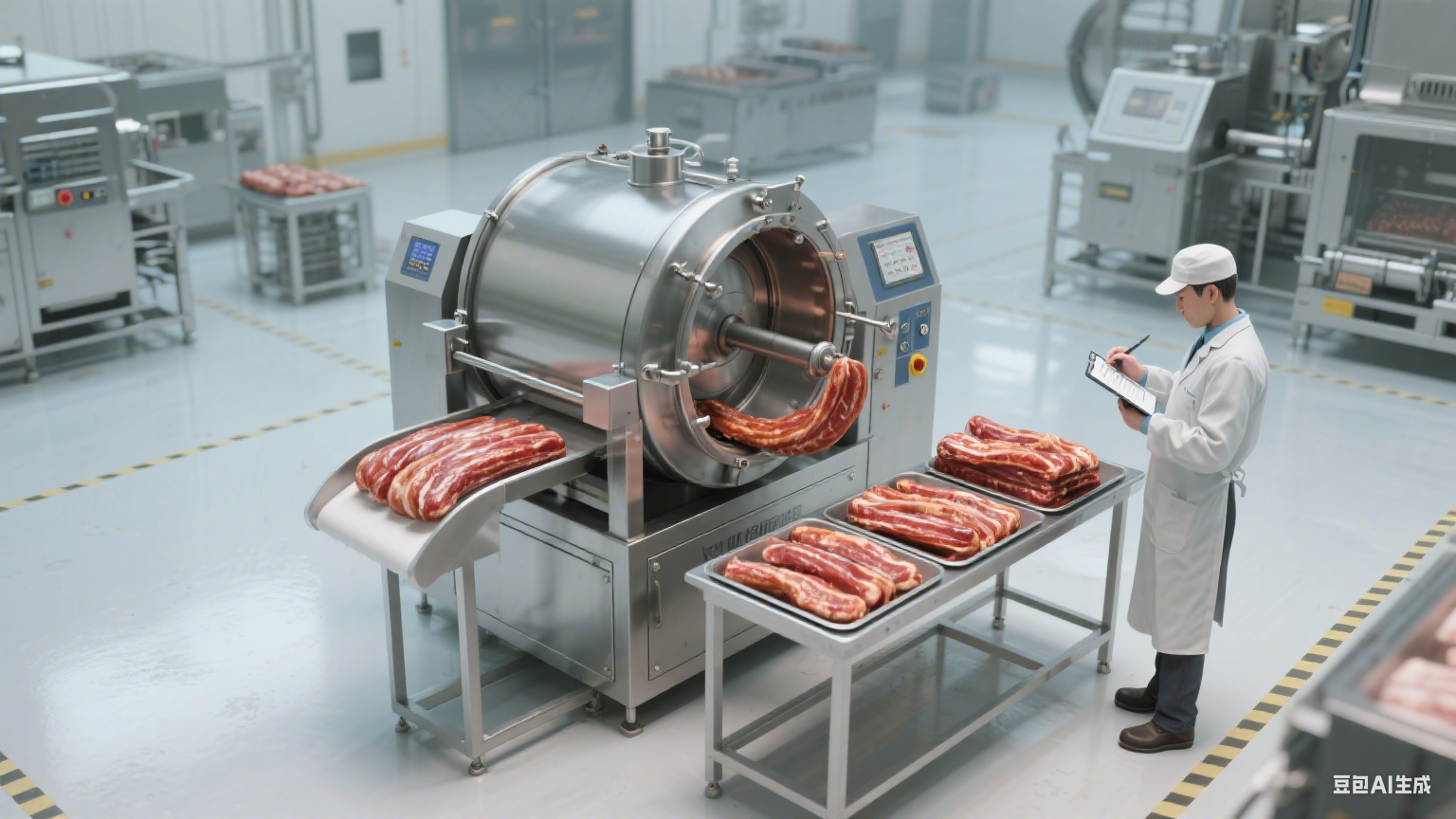 肉类加工好工具：滚揉机让食品厂腌制更省心(4)