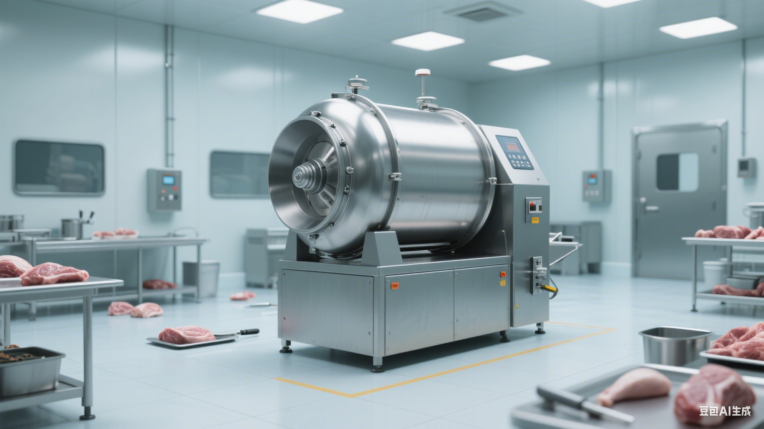 食品厂肉类加工新突破：滚揉机有效滚揉入味佳(2)
