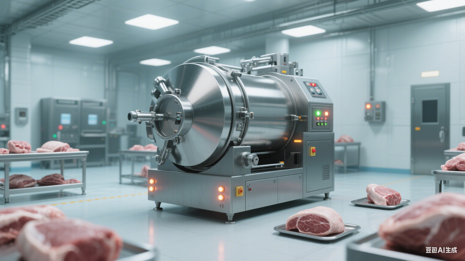 食品厂肉类加工新突破：滚揉机有效滚揉入味佳(6)