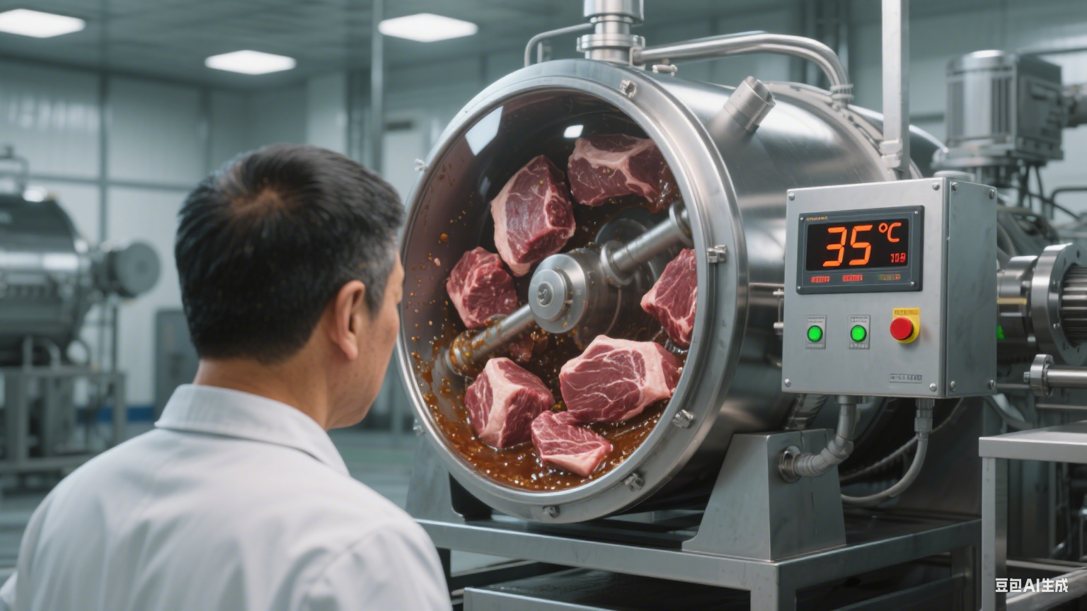 肉品真空滚揉腌制机：热效率咋样？会腌不均匀吗？(1)