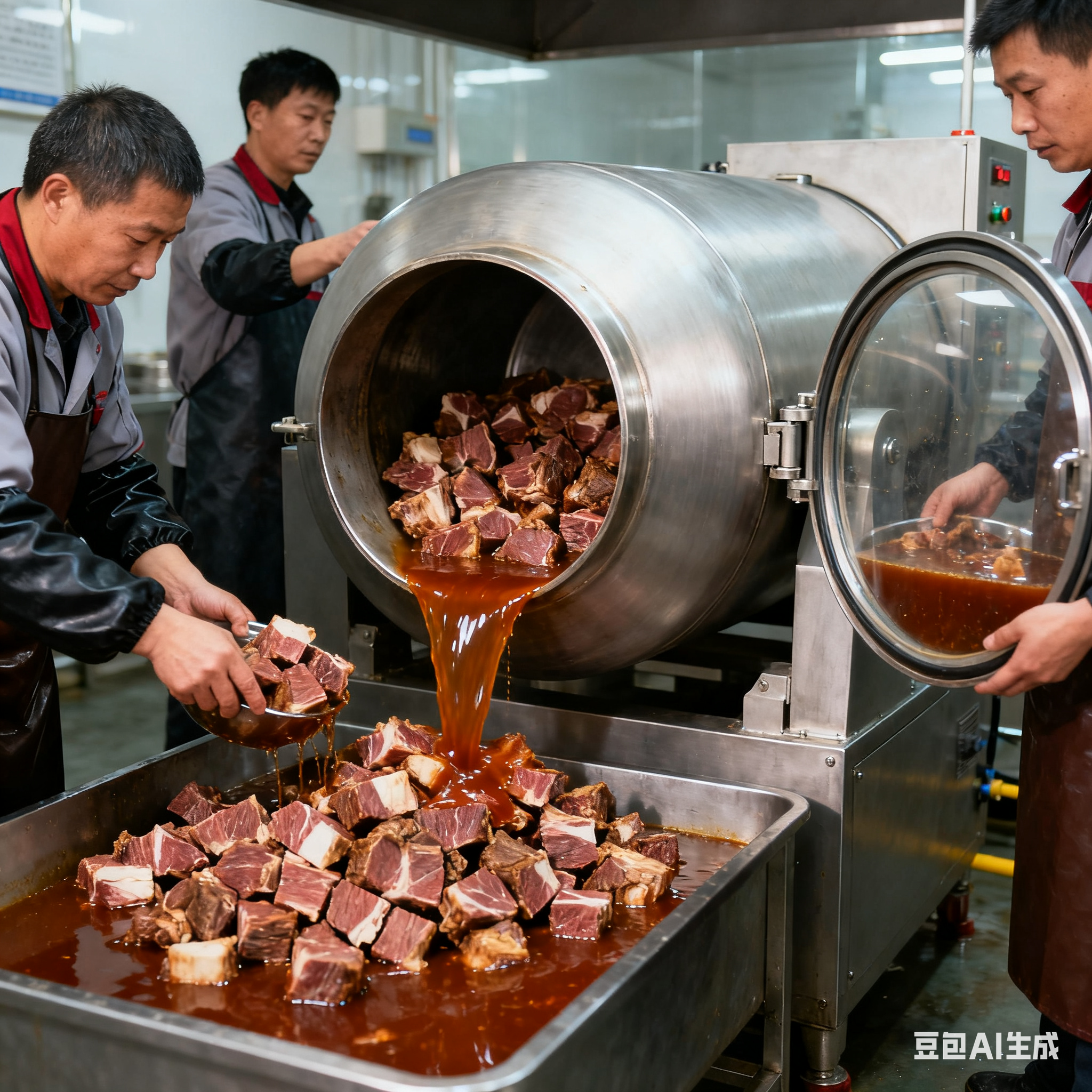 牛腩真空滚揉机怎样快速腌制入味?(1)