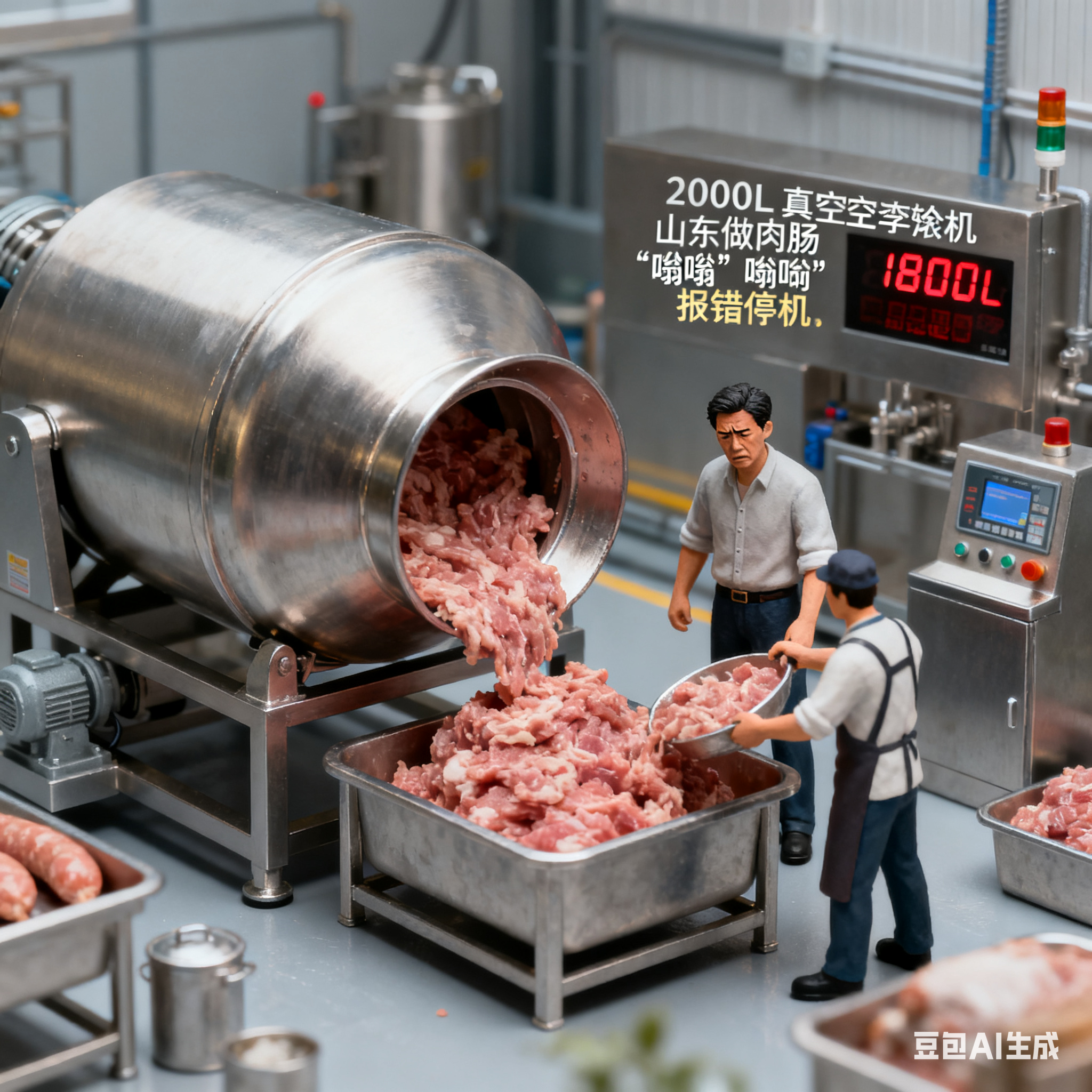 2000L 真空滚揉机，能装多少肉泥才合适？(1)