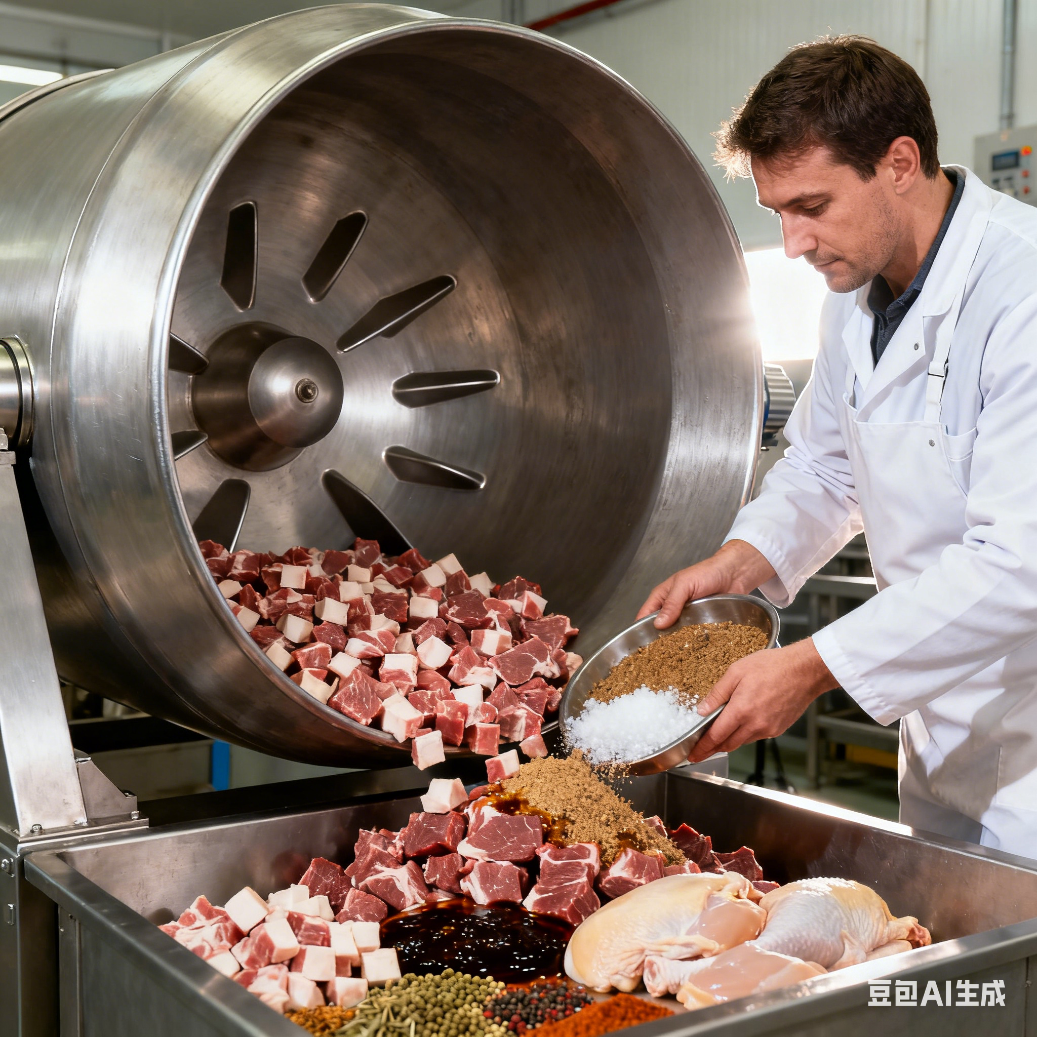 全自动肉制品滚揉机，怎么运行？(2)