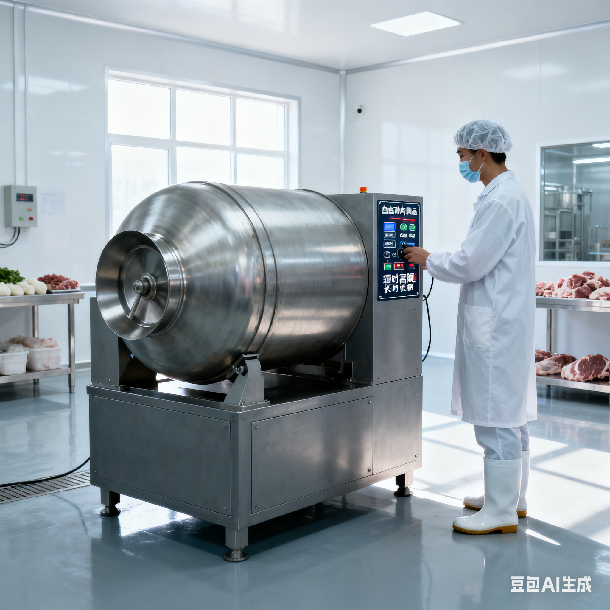 全自动肉制品滚揉机，怎么运行？(5)