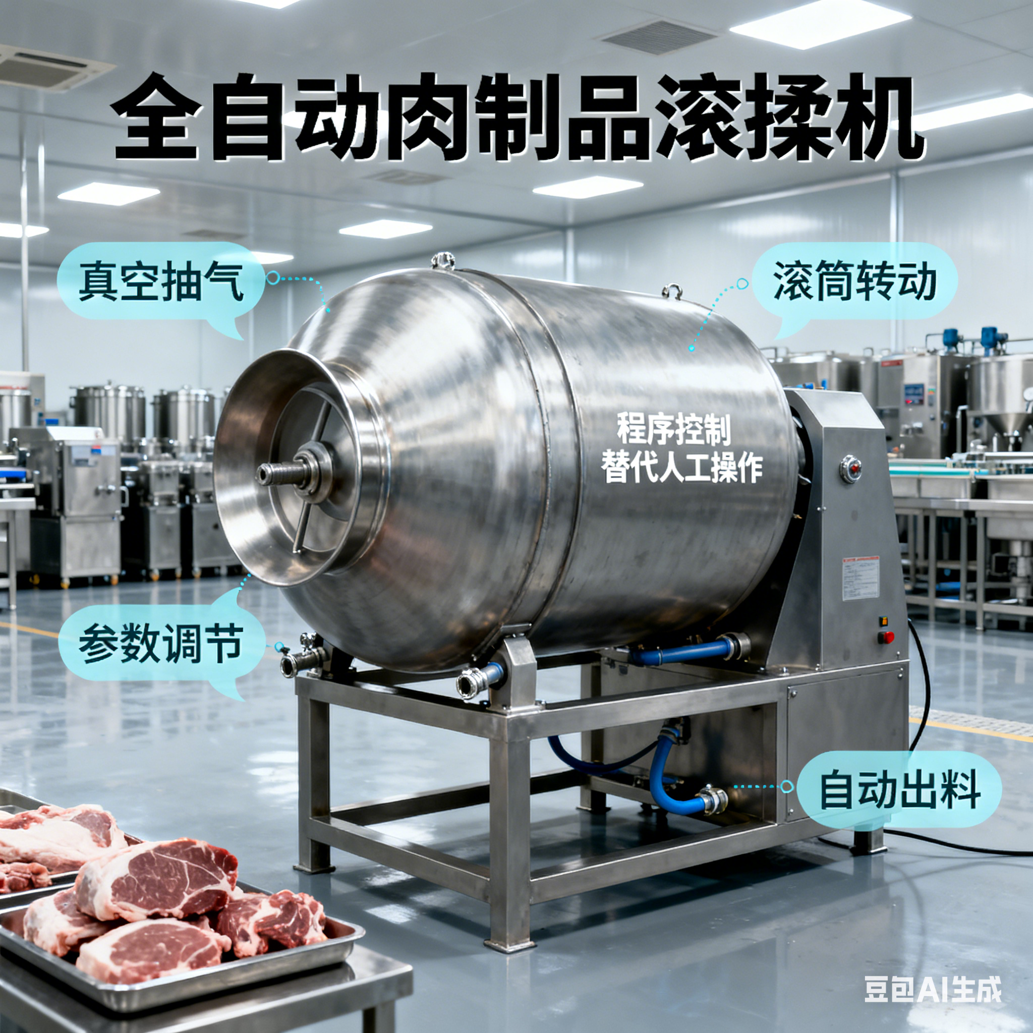 全自动肉制品滚揉机，怎么运行？(6)