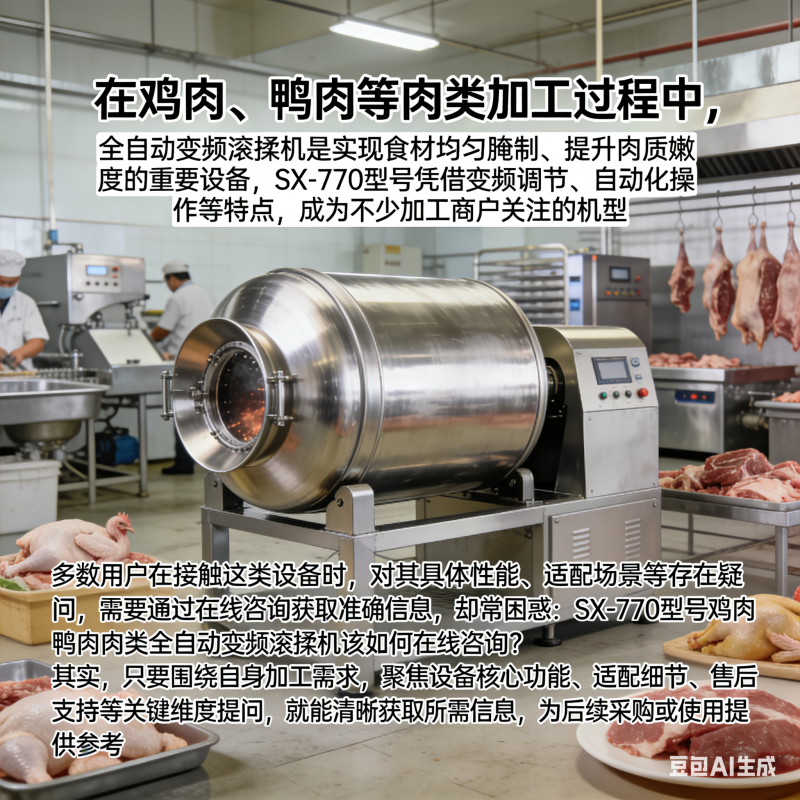SX-770 型号肉类全自动变频滚揉机该如何在线咨询