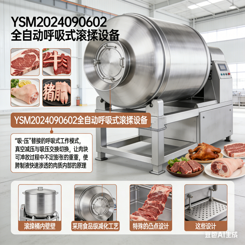 YSM2024090602 全自动呼吸式滚揉设备，适配牛肉猪肘加工吗？(2)